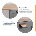Ver imagem 5 de Cozinha Modulada 6 Peças com Tampo 3 Aéreos e 3 Balcões Arizona CabeCasa MadeiraOriginals Cinza/Branco