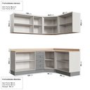 Ver imagem 4 de Cozinha Modulada 6 Peças com Tampo 3 Aéreos e 3 Balcões Arizona CabeCasa MadeiraOriginals Cinza/Branco