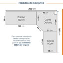 Ver imagem 3 de Cozinha Modulada 6 Peças com Tampo 3 Aéreos e 3 Balcões Arizona CabeCasa MadeiraOriginals Cinza/Branco