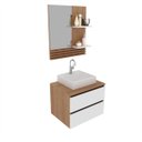 Ver imagem 2 de Kit Balcão para Banheiro com Cuba e Espelho Amêndoa Branco