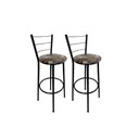 Ver imagem 1 de Kit 2 Banqueta Alta Preta Cozinha Gourmet Americana Balcão:marrom Floral