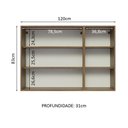 Ver imagem 4 de Armário Aéreo 120 cm 3 Portas Rustic/Branco Veludo Lux Madesa