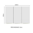 Ver imagem 3 de Armário Aéreo 120 cm 3 Portas Rustic/Branco Veludo Lux Madesa
