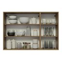 Ver imagem 5 de Armário Aéreo 120 cm 3 Portas Rustic/Branco Veludo Lux Madesa