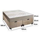 Ver imagem 3 de Cama Box Baú Casal Bipartido Suede + Colchão de Molas Ensacadas Portobel Ipanema - 138x188x66cm Cor