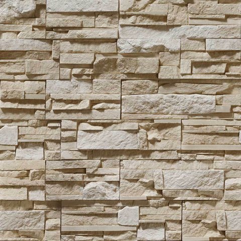 Papel de Parede Pedra Canjiquinha Bege Claro - 3,00x0,50m