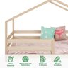 Cama Montessoriana Madeira Maciça Casa com Estrado Rena Natural Idimex - 5