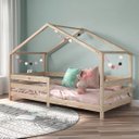 Ver imagem 1 de Cama Montessoriana Madeira Maciça Casa com Estrado Rena Natural Idimex