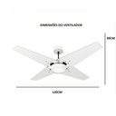 Ver imagem 7 de Ventilador de Teto Com Controle Remoto Natuvent Callis Led 4 Pás Madeira Teca 3000k Branco Quente, L