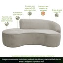 Ver imagem 3 de Sofá Curvo 2 Lugares 150cm Eron Braço Esquerdo Veludo Perfectly Pale - Nexta Casa