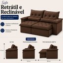 Ver imagem 3 de Sofá Ventura Retrátil e Reclinável 280cm - Marrom