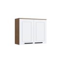 Ver imagem 1 de Armário para Cozinha Aéreo 2 Portas Provençal Marrom/Jequitibá/Branco