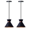 Kit 2 Pendentes Dubai 17cm Para Mesa Balcão Gourmet: Preto com cobre - 1