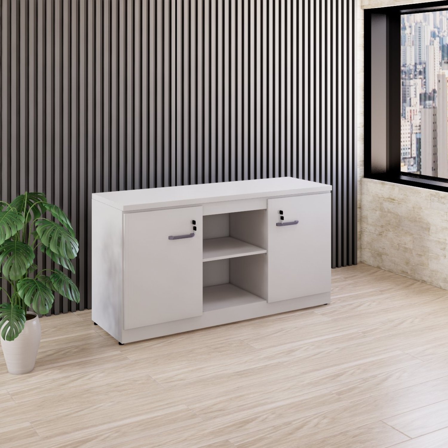 Armário para Escritório 2 Portas Credenza Espresso Móveis