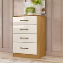 Ver imagem 1 de Cômoda Ms913 Organizadora Roupa para Quarto 4 Gavetas - Freijó/offwhite