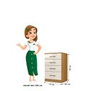 Ver imagem 4 de Cômoda Ms913 Organizadora Roupa para Quarto 4 Gavetas - Freijó/offwhite