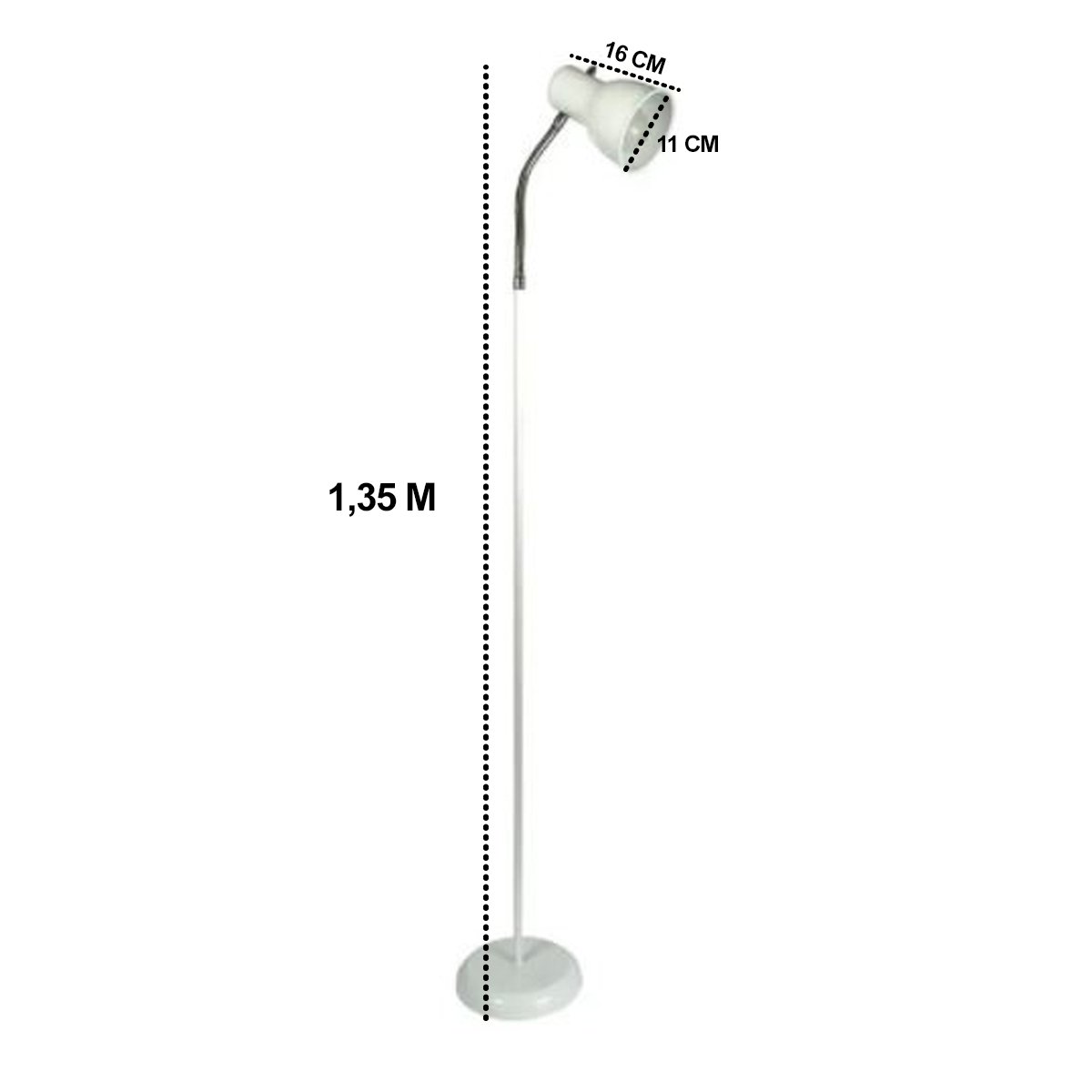 Luminária De Piso Alumínio Com Haste Flexível Branca MadeiraMadeira