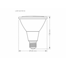 Lâmpada Led Par 38 14W E27 IP65 Dimerizável Taschibra Bivolt 2700K Luz Quente Único - 2