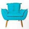 Poltrona Decorativa Opala Suede Azul Tiffany Rocha Móveis - 3
