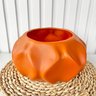 Vaso Cachepot Laranja Onda Ondulação 3d para Mesa Lateral - 4
