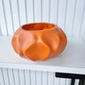 Vaso Cachepot Laranja Onda Ondulação 3d para Mesa Lateral - 2