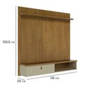 Ver imagem 4 de Painel Bancada Suspensa Iris 65" 141cm MDP Porta Basculante Cumaru e Opala Pallazio