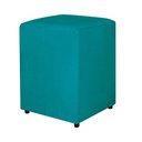 Ver imagem 1 de Puff Quadrado Decorativo Para Sala Suede Azul Turquesa - Belliv Decor