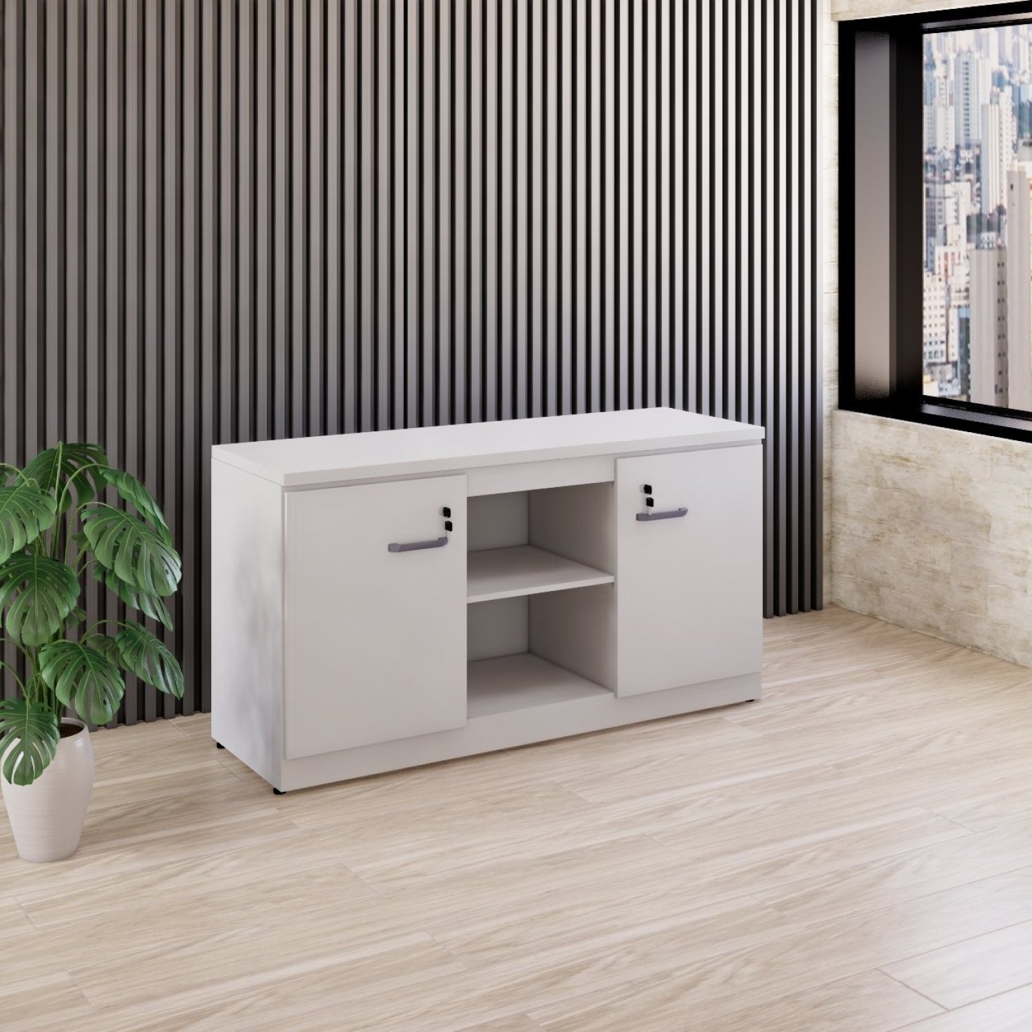 Armário para Escritório 2 Portas Credenza Espresso Móveis