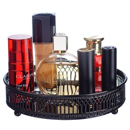 Bandeja Decorativa Black com Espelho P/ Banheiro Perfume - 3