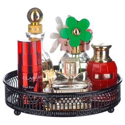 Bandeja Decorativa Black com Espelho P/ Banheiro Perfume - 2