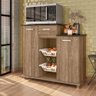 Balcão Multiuso Bianca 2 Portas Carvalho Rústico - Nicioli - 2