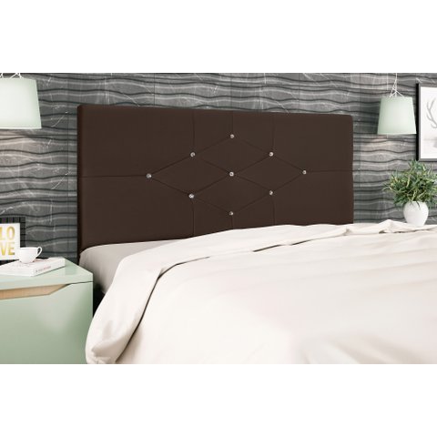 Cabeceira Casal Queen Jbe Moveis Camboriú 164cm Para Cama Box 158cm Decoração Quarto - Marrom