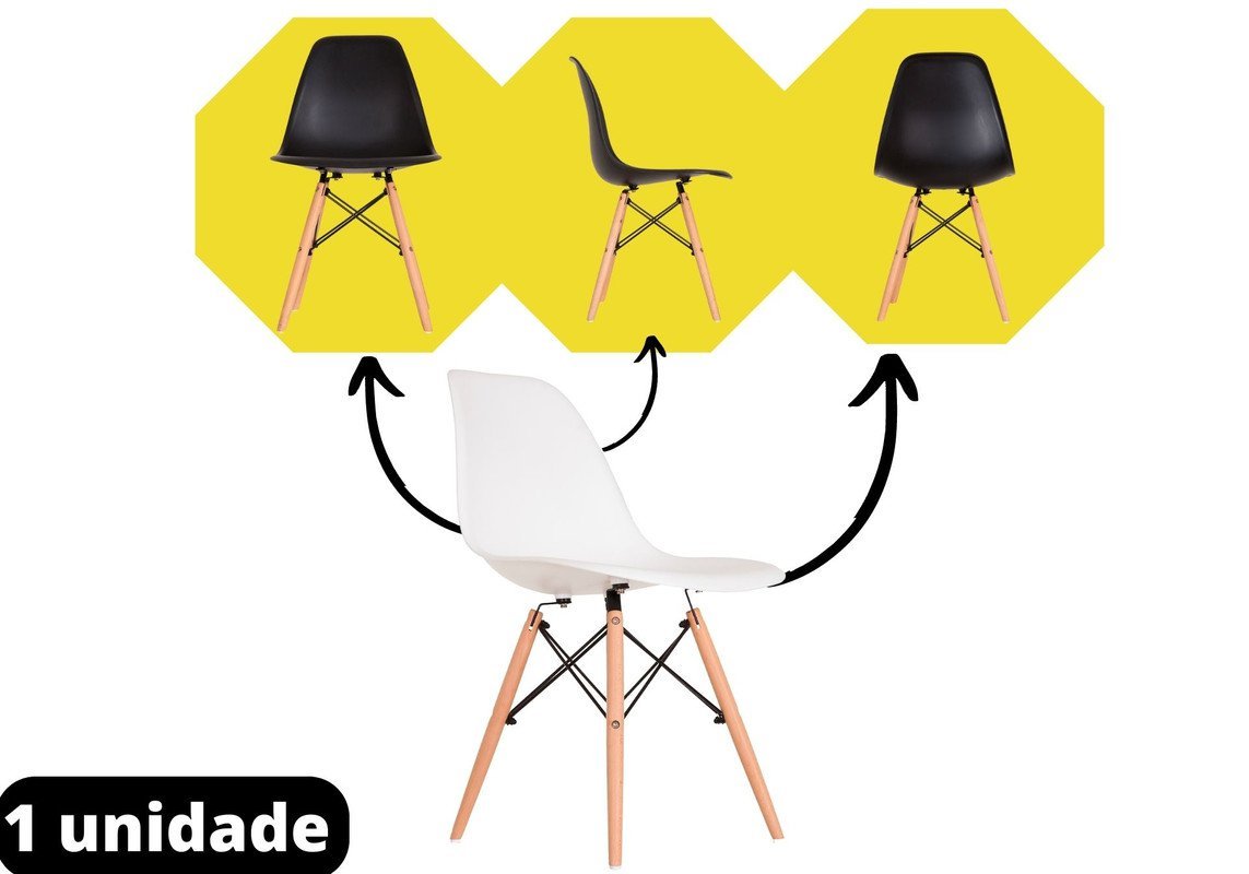 Cadeira Eiffel Charles Eames Pés Palito Para Escritório AJL Cadeira Eames - 6