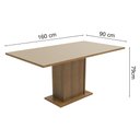 Ver imagem 2 de Mesa de Jantar Retangular Tampo de Madeira Rustic/Crema 5275 Madesa