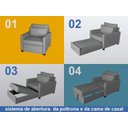 Ver imagem 3 de Sofá Cama 02 Lugares Elus_mm que Se Transforma em Sofá Cama de Casal Resistente e Confortável
