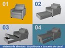 Ver imagem 3 de Sofá Cama 02 Lugares Elus_mm que Se Transforma em Sofá Cama de Casal Resistente e Confortável