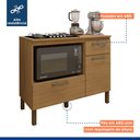 Ver imagem 5 de Balcão Cooktop 2 Portas 1 Gaveta Teresina Marrom/Cinamomo