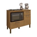 Ver imagem 3 de Balcão Cooktop 2 Portas 1 Gaveta Teresina Marrom/Cinamomo