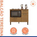 Ver imagem 4 de Balcão Cooktop 2 Portas 1 Gaveta Teresina Marrom/Cinamomo
