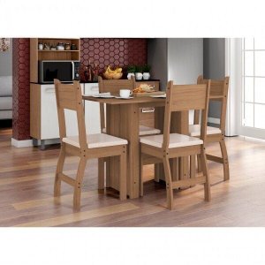 Conjunto Mesa 4 Cadeiras Milano Poliman