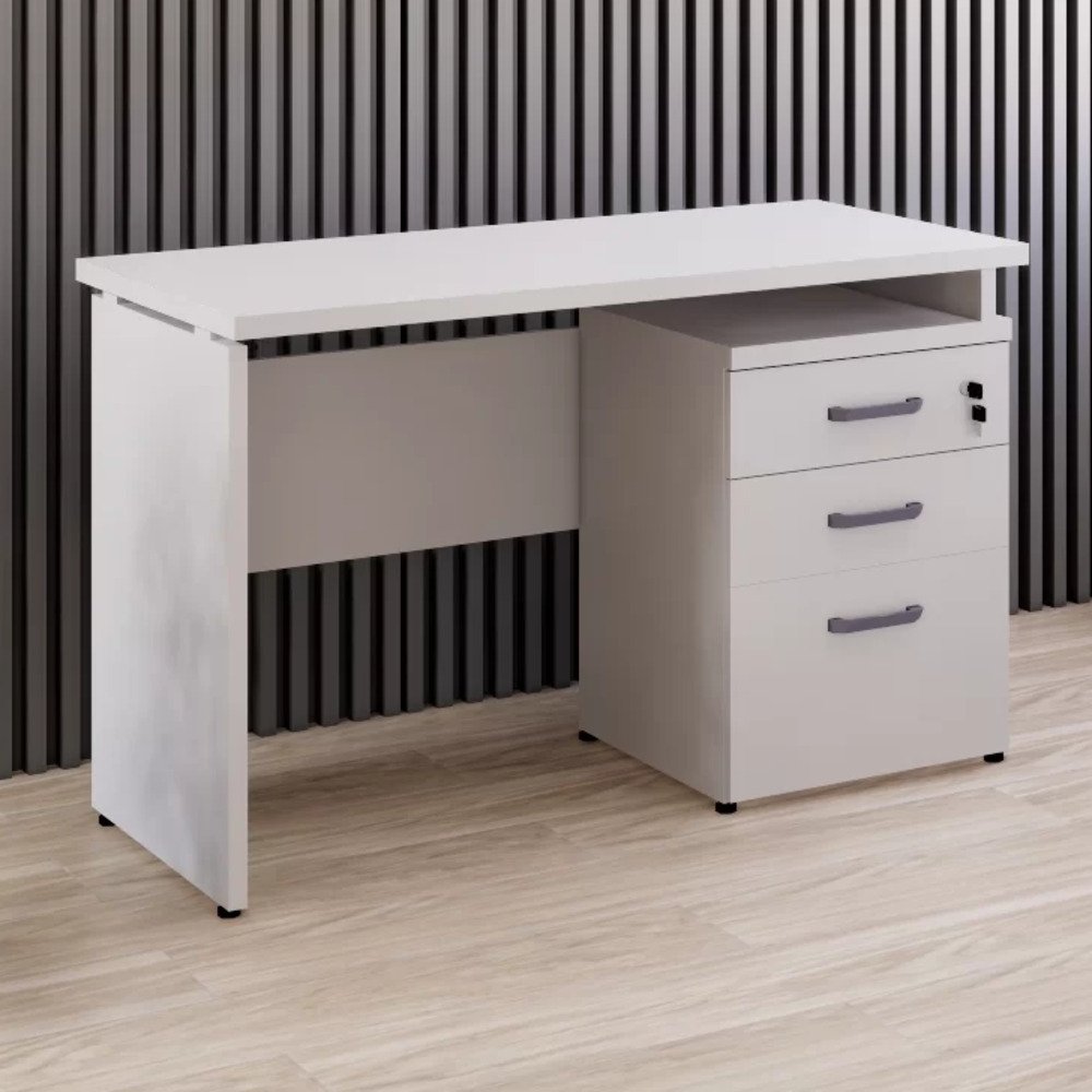 Escrivaninha Retangular 135cm 2 Gavetas e 1 Pasta Suspensa Espresso Móveis