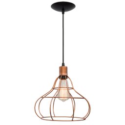 Pendente Trio Aramado Poptem veneza com lâmpada st58 220v cobre - 2