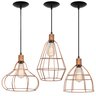 Pendente Trio Aramado Poptem veneza com lâmpada st58 220v cobre - 1