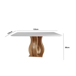 Mesa 8 Lugares Tampo Vidro/MDF Sala de Jantar 135x135cm Nuance Yescasa - 3