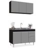 Armário Aéreo Virgínia e Balcão com Pia 120cm Michigan Preto-cinza - Lumil Móveis - 7