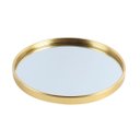 Ver imagem 1 de Bandeja Decorativa Dourada com Espelho - Redonda Clean 20cm Laradore