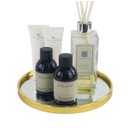 Ver imagem 2 de Bandeja Decorativa Dourada com Espelho - Redonda Clean 20cm Laradore