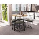 Ver imagem 1 de Mesa Escritório Desk com 4 Bancos Freijó/preto Fosco