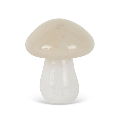 Peça Decorativa Cogumelo em Vidro Bege 9,5cm Bx0021 Btc