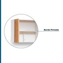 Ver imagem 7 de Armário Aéreo 120cm 3 Portas Madeira Maciça/MDF Ikigai Branco/Carvalho